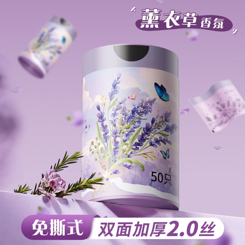 Lavender Fragrance Tear-Free Drawstring Thickened Garbage Bag That Does Not Dirty Hands And Automatically Closes Household Garbage Bag Dormitory - Image 3